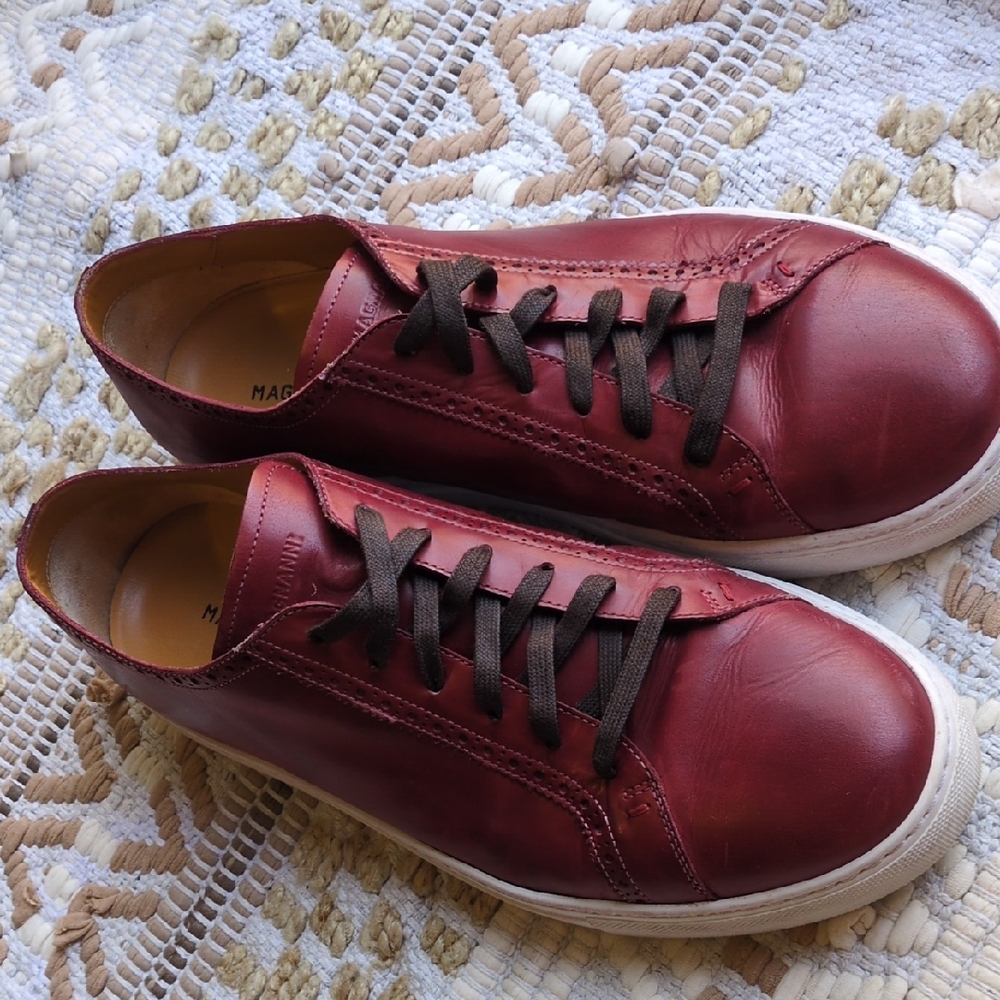 Magnanni Costa Lo Tinto Red Leather Sneakers Men's 13 - Picture 3 of 17